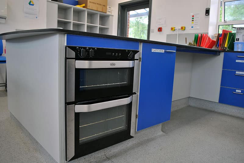 Food technology classroom with under bench ovens