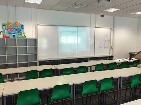 general classroom with iwall teacher storage